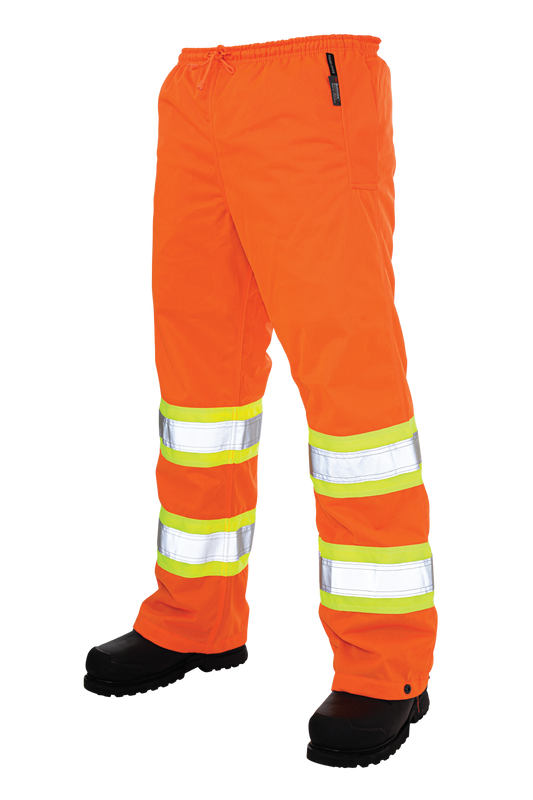 Tough Duck - Pull-On Tricot Safety Pant - Fluorescent Orange