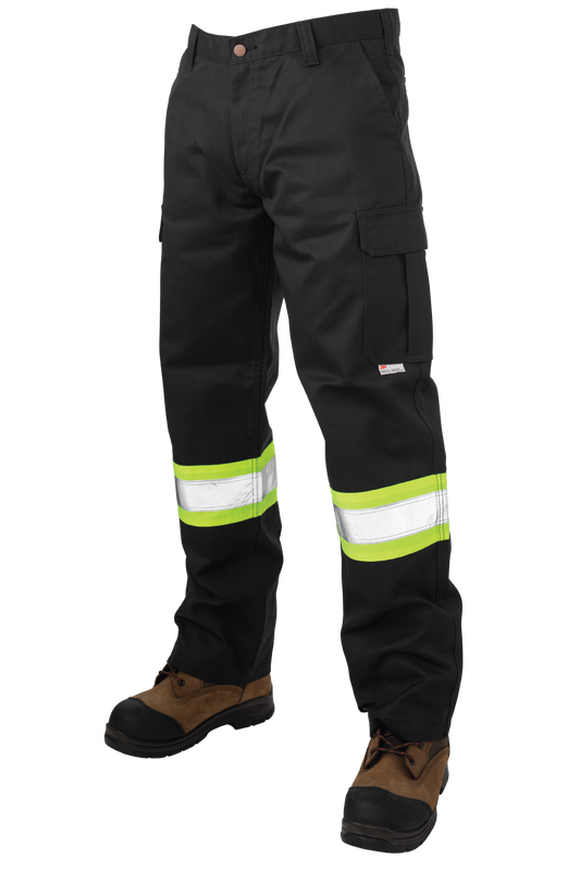 Tough Duck - Relaxed-Fit Twill Safety Cargo Utility Pant - Black