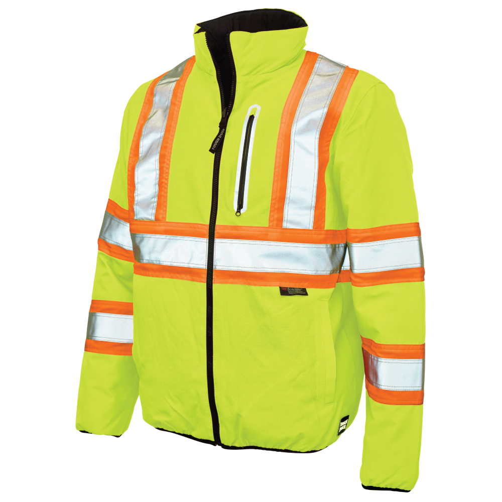 Tough Duck - Ripstop Reversible Safety Jacket - Fluorescent Green