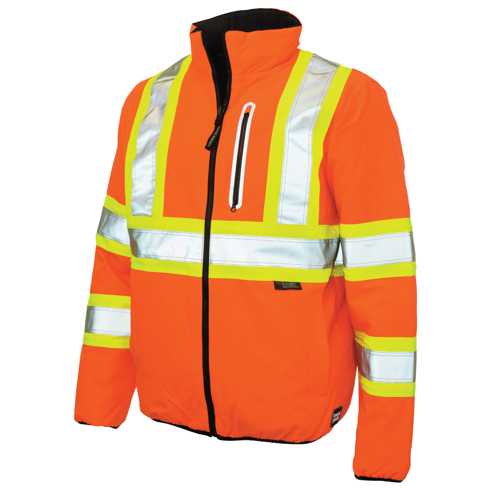 Tough Duck - Ripstop Reversible Safety Jacket - Fluorescent Orange