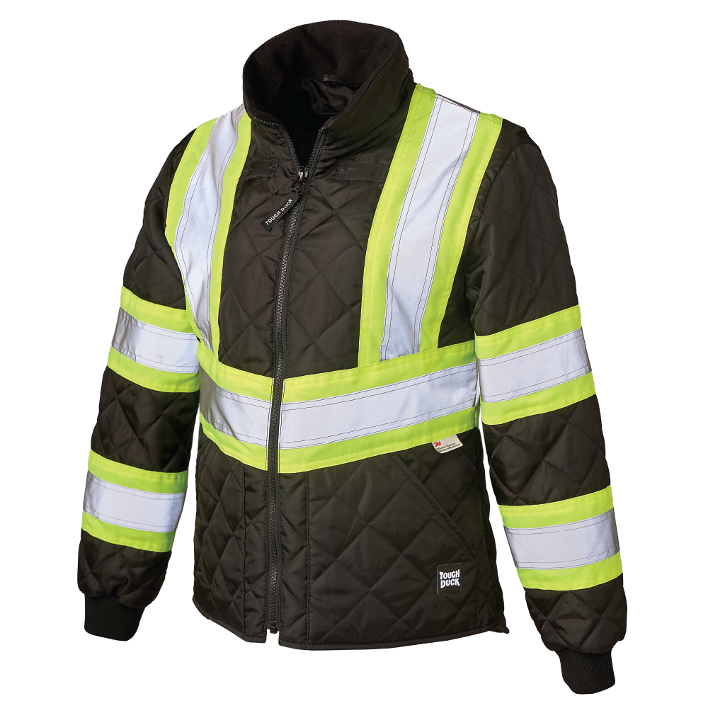 Tough Duck - Women's Quilted Safety Freezer Jacket - Black