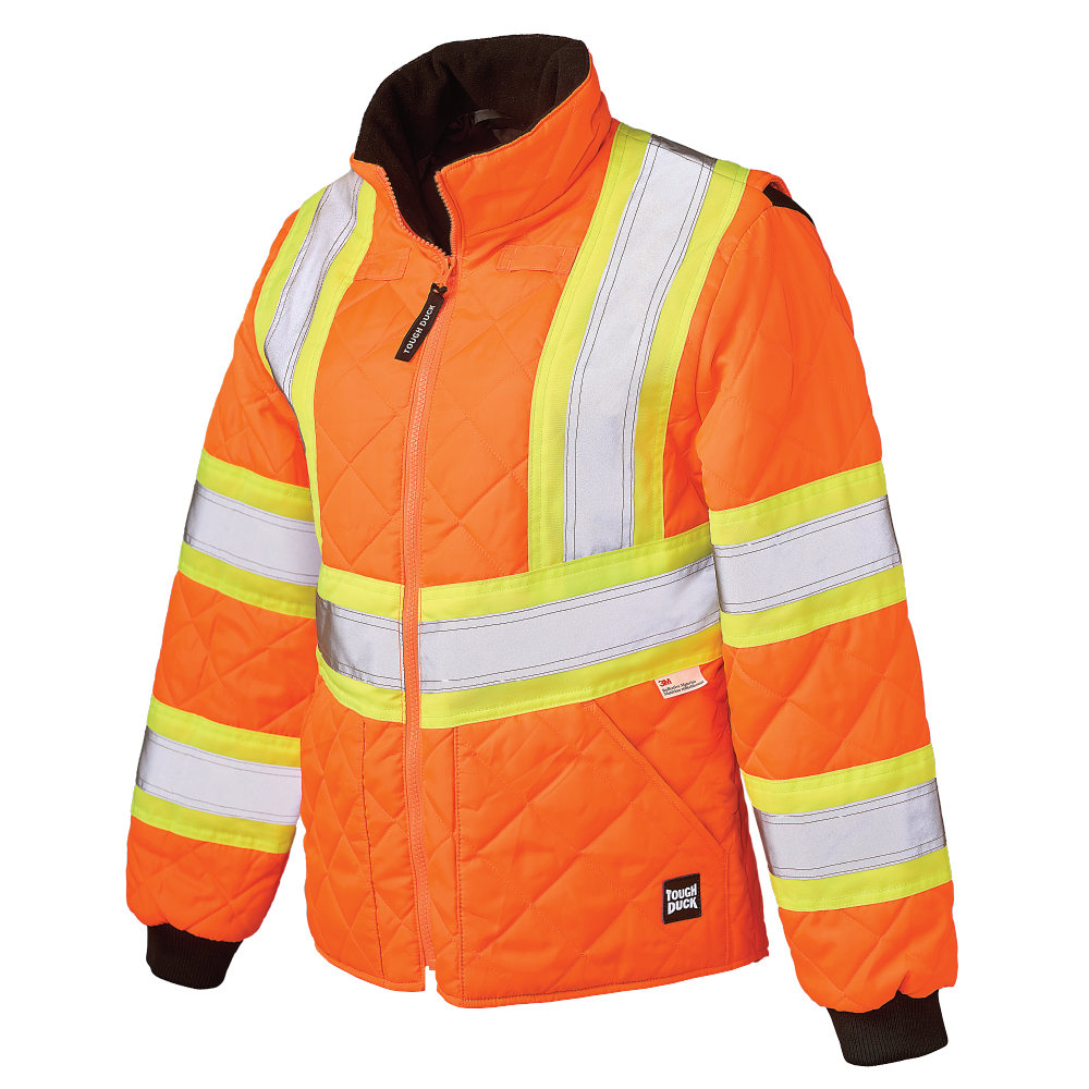 Tough Duck - Women's Quilted Safety Freezer Jacket - Fluorescent Orange