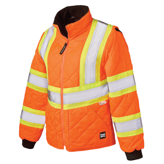 Tough Duck - Women's Quilted Safety Freezer Jacket - Fluorescent Orange