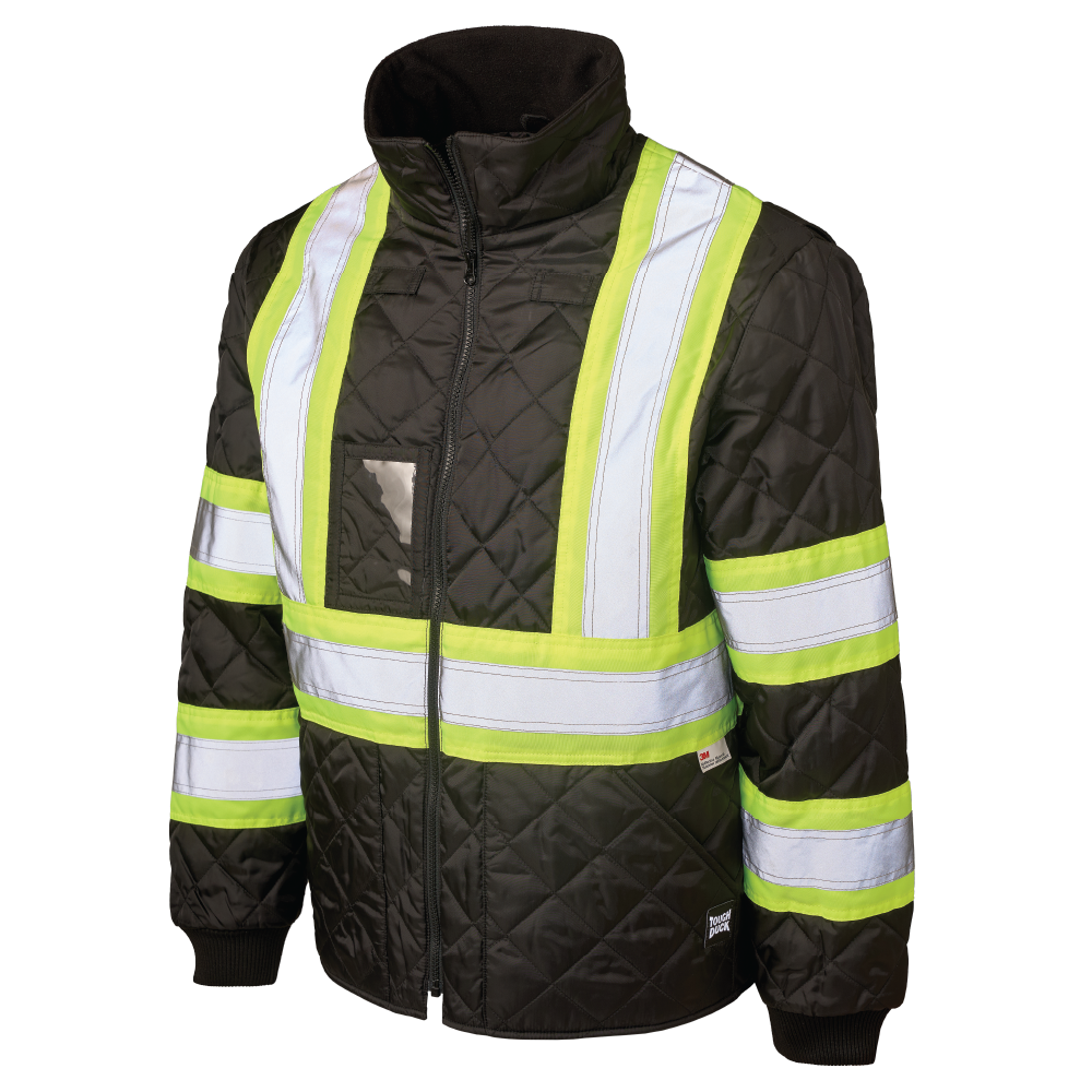 Tough Duck - Quilted Safety Trucker Jacket - Black