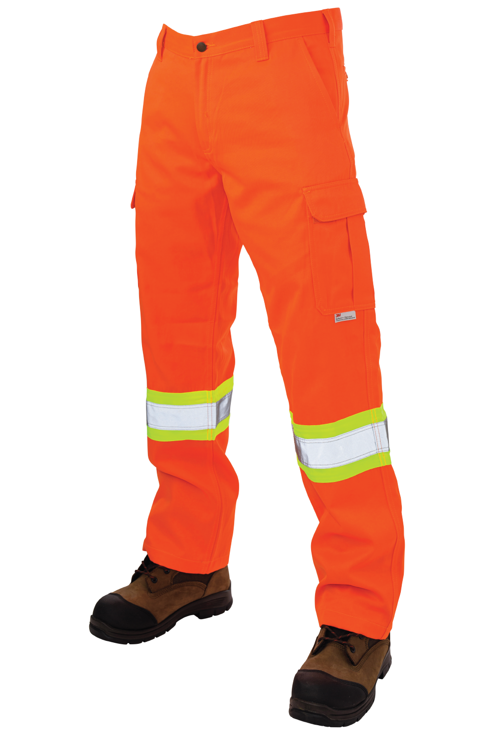 Tough Duck - Relaxed-Fit Twill Safety Cargo Work Pant - Fluorescent Orange