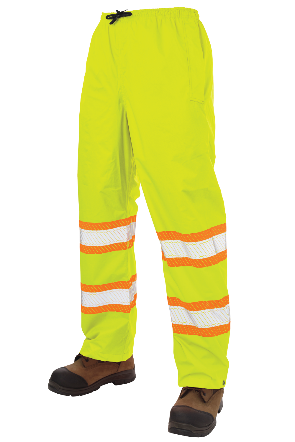 Tough Duck - Pull-On Ripstop Packable Safety Rain Pant - Fluorescent Green