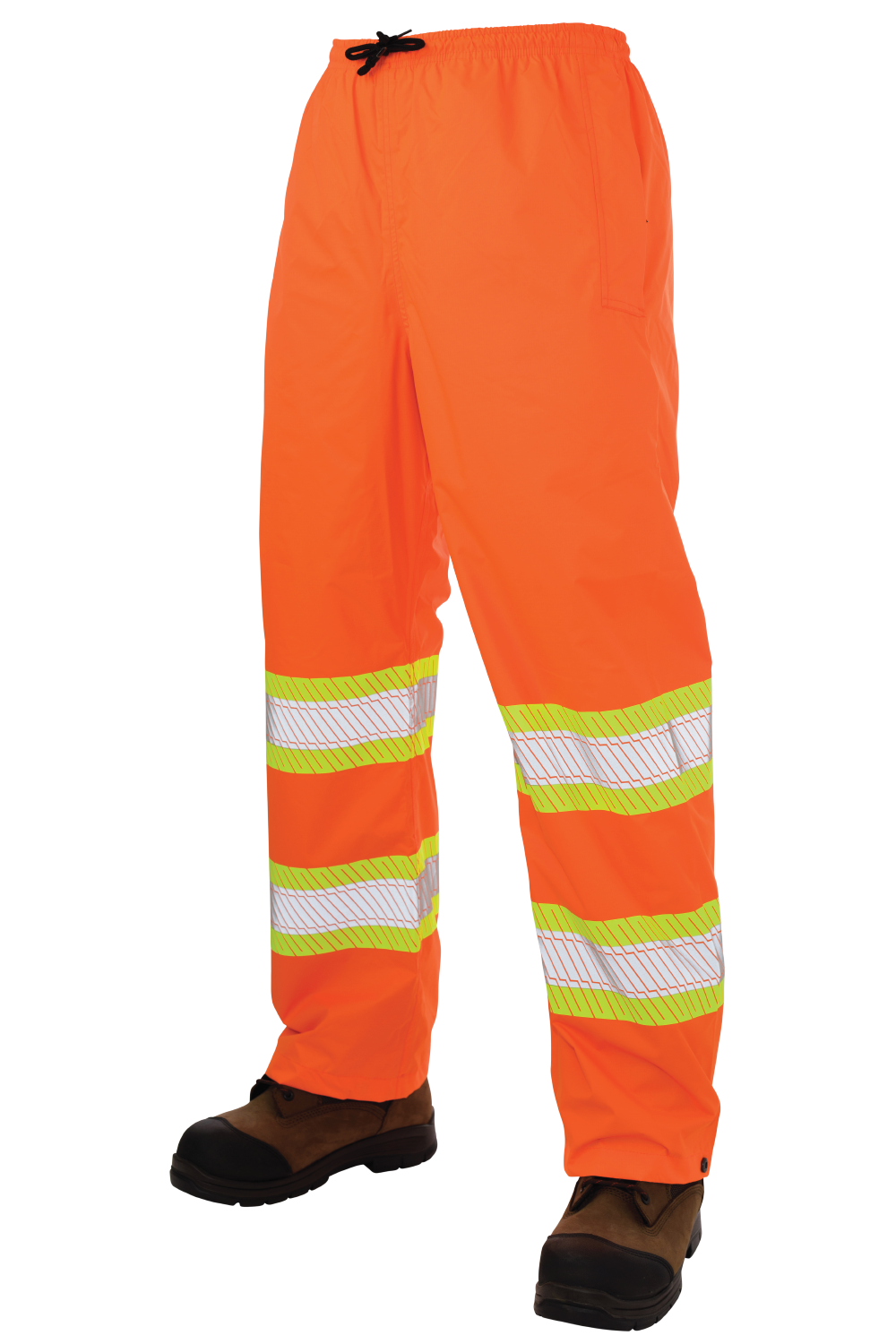 Tough Duck - Pull-On Ripstop Packable Safety Rain Pant - Fluorescent Orange