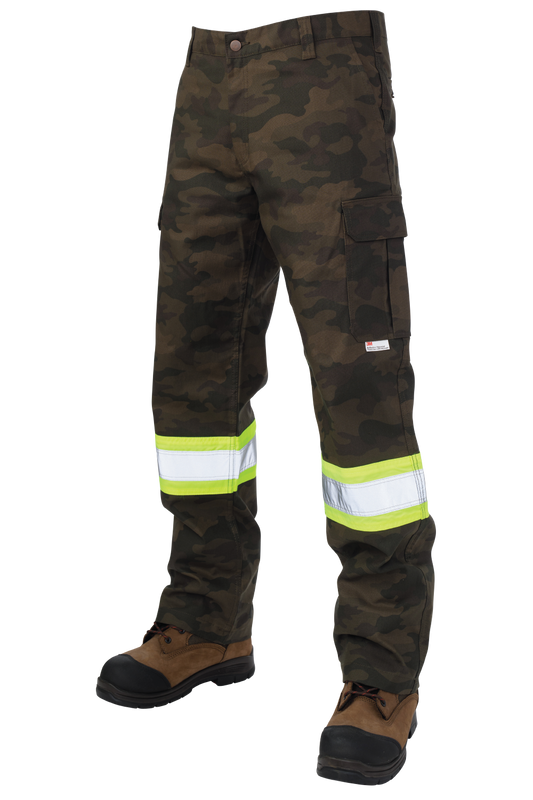 Tough Duck - Relaxed-Fit Camo Tough Flex Duck Safety Cargo Utility Pant - Green Camo