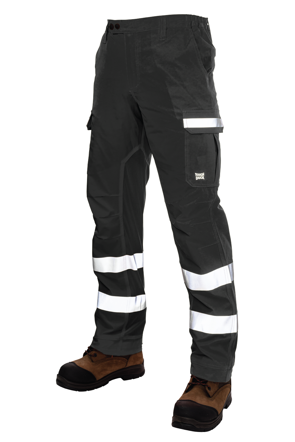 Tough Duck - Relaxed-Fit 4-Way Tough Flex Safety Cargo Pant - Black