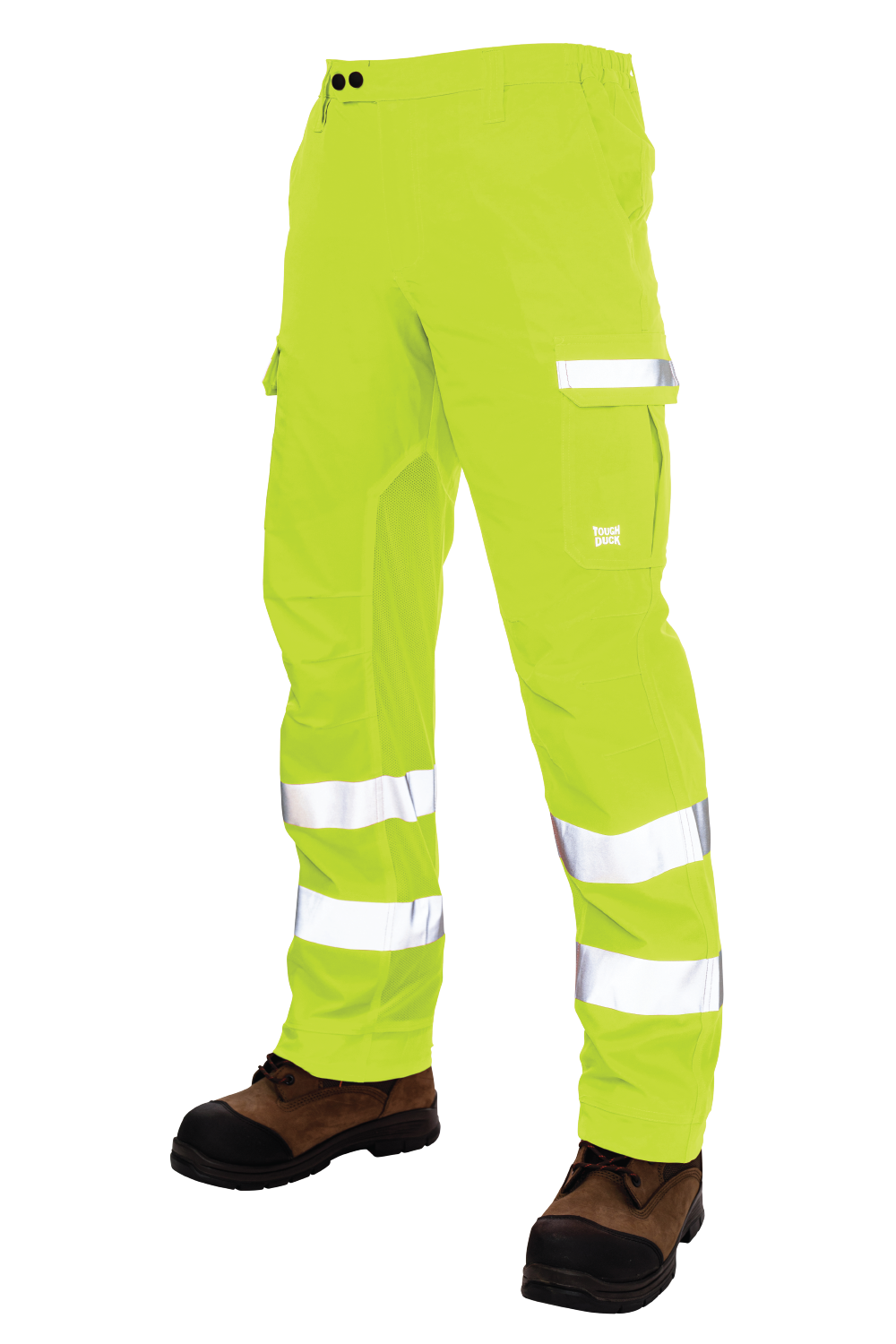 Tough Duck - Relaxed-Fit 4-Way Tough Flex Safety Cargo Pant - Fluorescent Green