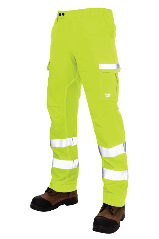 Tough Duck - Relaxed-Fit 4-Way Tough Flex Safety Cargo Pant - Fluorescent Green