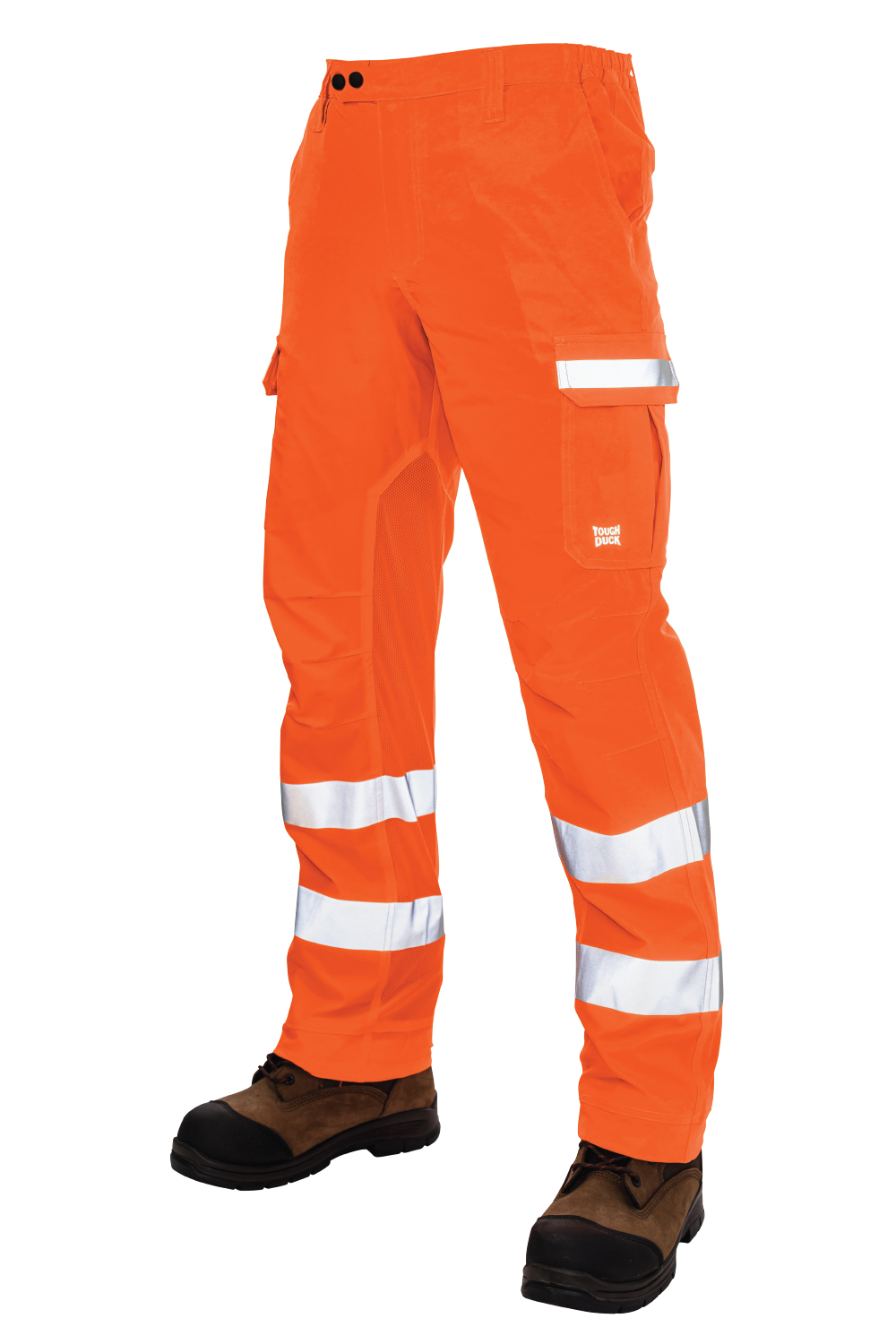 Tough Duck - Relaxed-Fit 4-Way Tough Flex Safety Cargo Pant - Fluorescent Orange