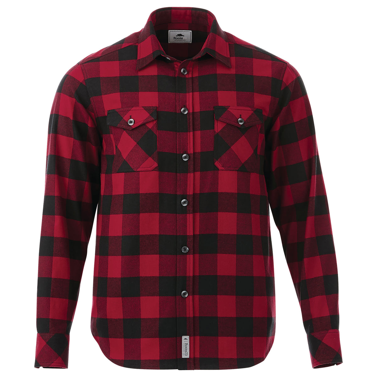 Roots - Sprucelake Long Sleeve Shirt - Dark Red/Black