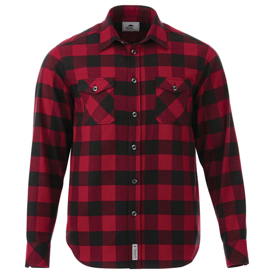 Roots - Sprucelake Long Sleeve Shirt - Dark Red/Black