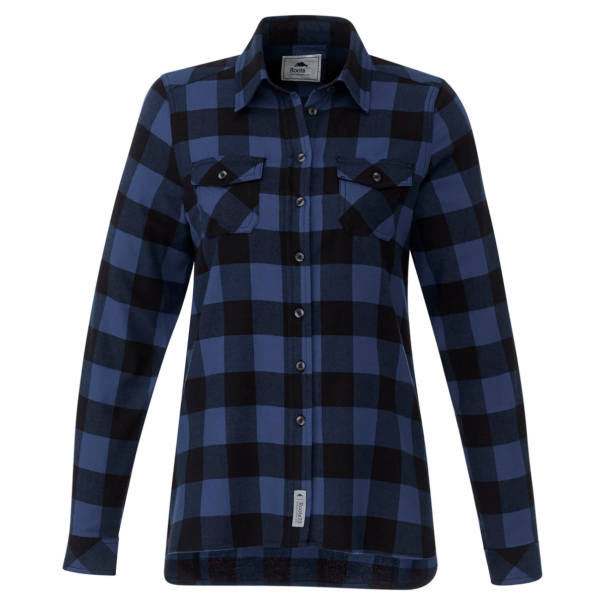Roots - Women’s Sprucelake Long Sleeve Shirt - Indigo Blue/Black