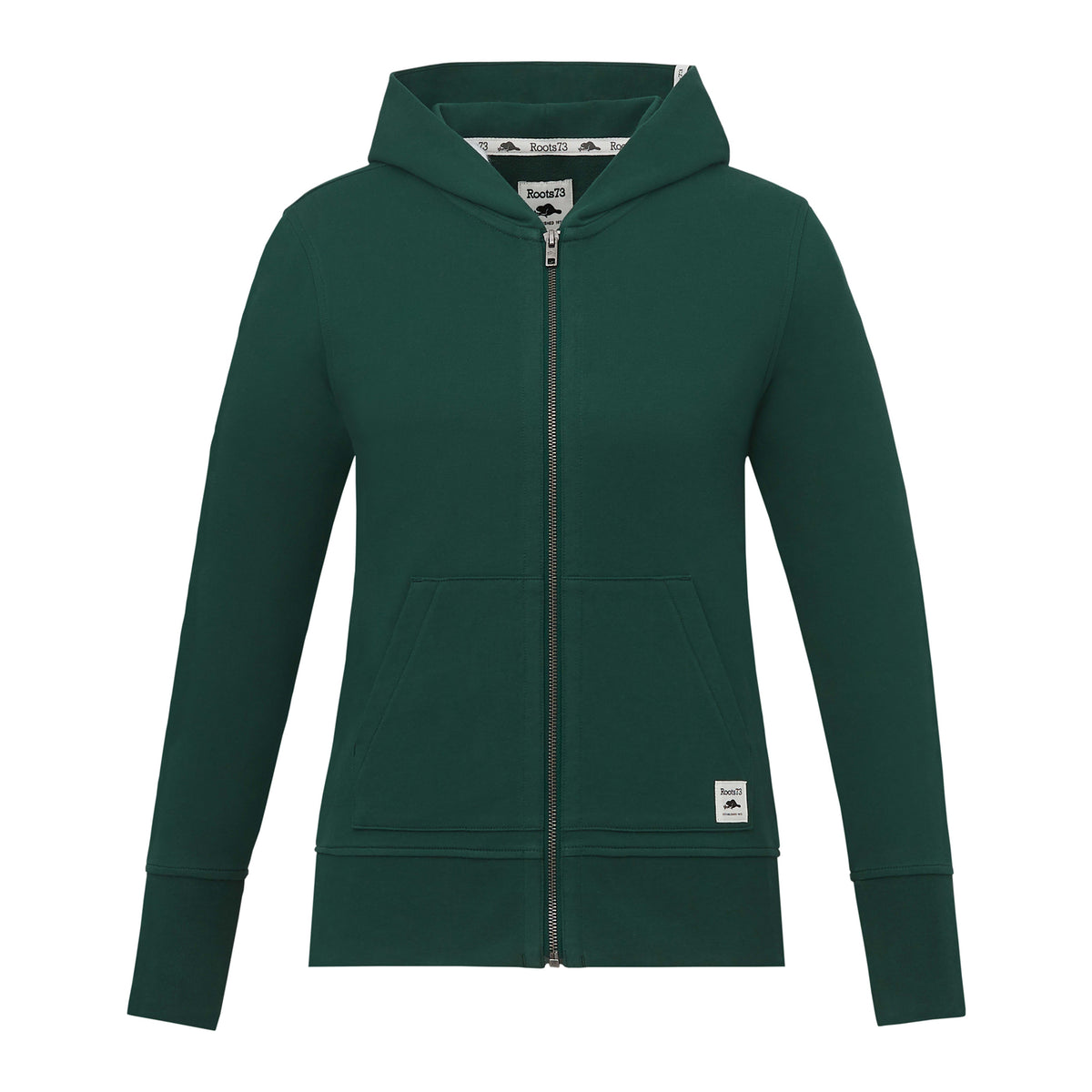 Roots - Women’s Canmore Eco Full Zip Hoodie - Evergreen