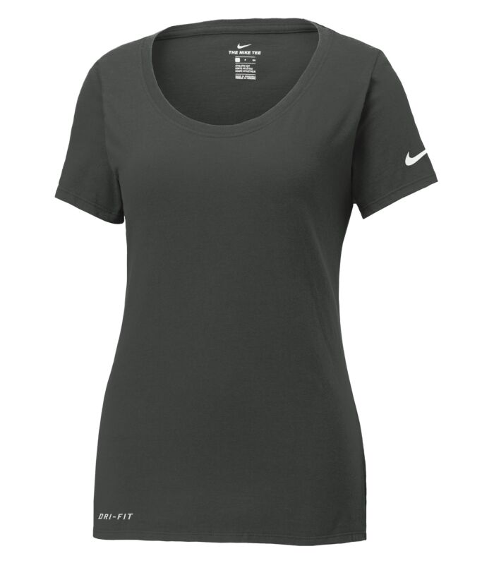 Nike Dri-Fit Cotton/Poly Scoop Neck Ladies' Tee - Anthracite