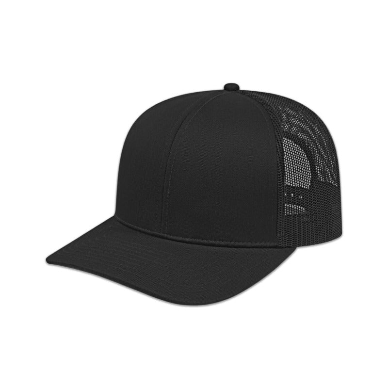 Poly/Cotton Mesh Back Cap - Black