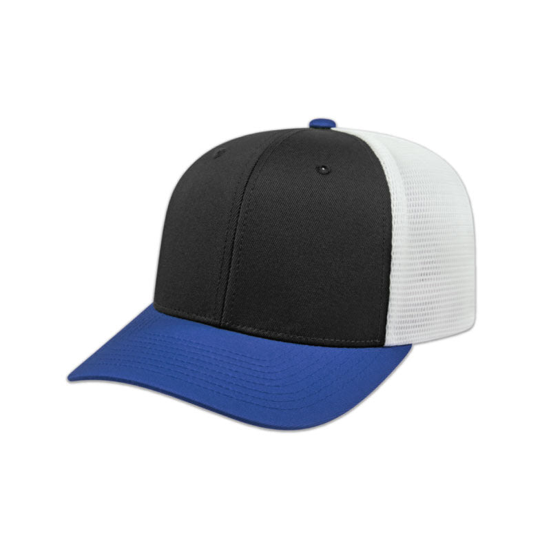 Flexfit 110® Trucker Mesh Back Cap - Black/Royal/White