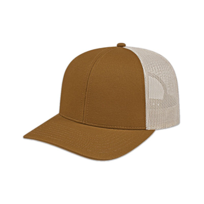 Poly/Cotton Mesh Back Cap - Caramel/Stone