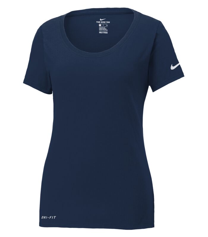 Nike Dri-Fit Cotton/Poly Scoop Neck Ladies' Tee - College Navy