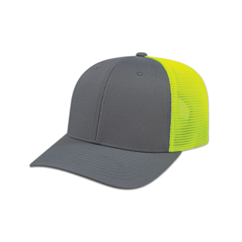 Flexfit 110® Trucker Mesh Back Cap - Graphite/Neon Yellow