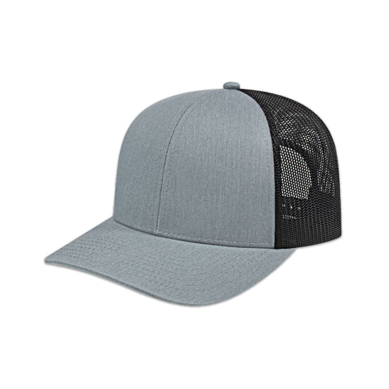 Poly/Cotton Mesh Back Cap - Heather/Black