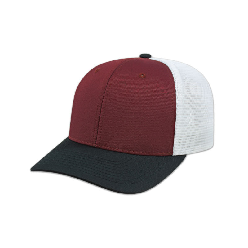 Flexfit 110® Trucker Mesh Back Cap - Maroon/Black/White