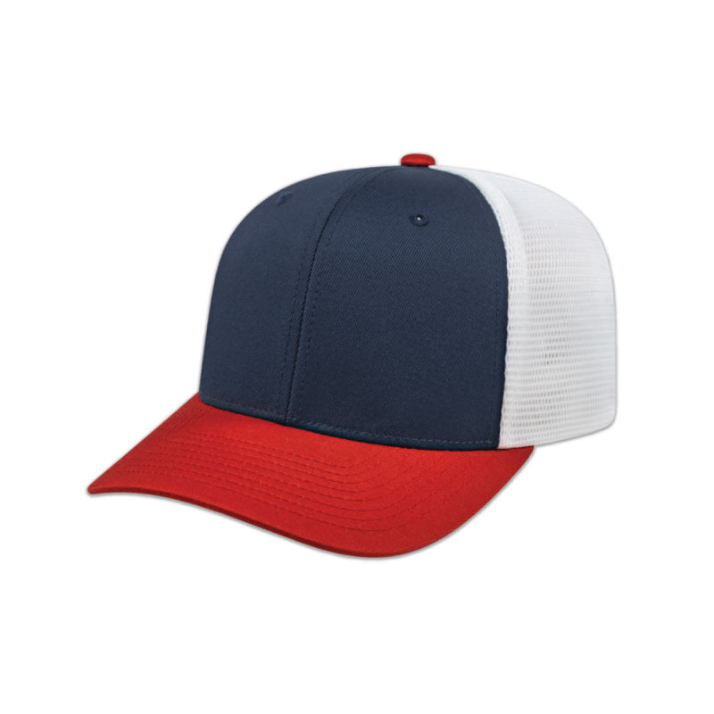 Flexfit 110® Trucker Mesh Back Cap - Navy/Red/White