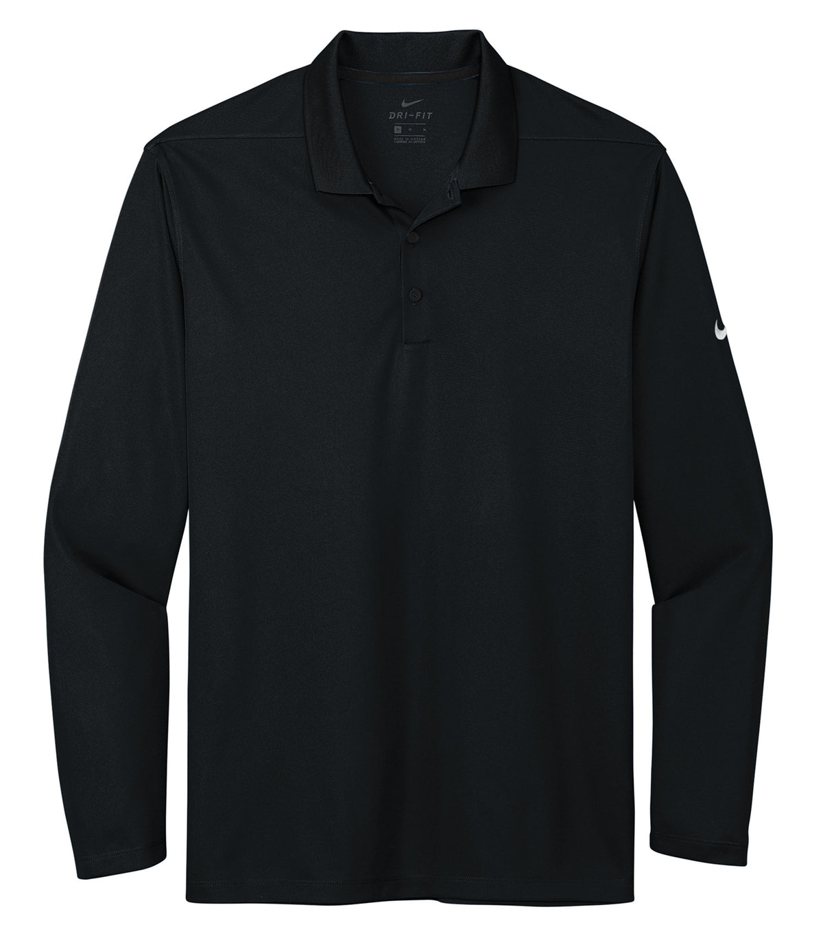 NIKE Dri-FIT Micro Pique 2.0 Long Sleeve Polo - Black