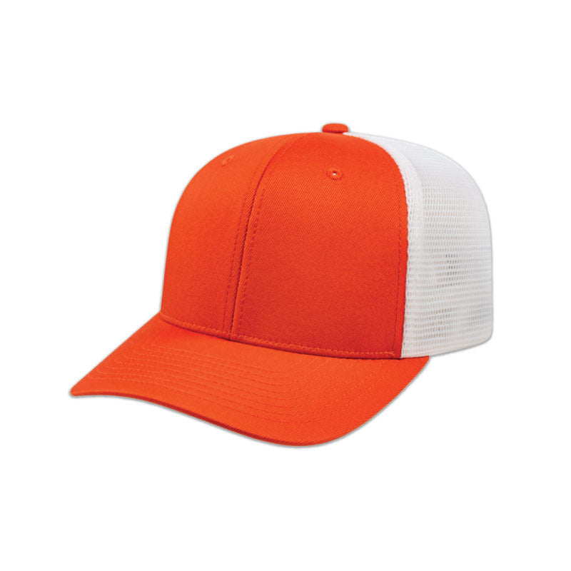 Flexfit 110® Trucker Mesh Back Cap - Orange/White