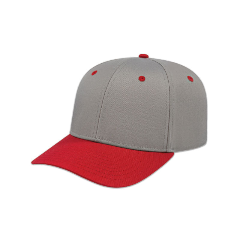 Original Poly/Cotton Snap Back Cap - Silver/Red