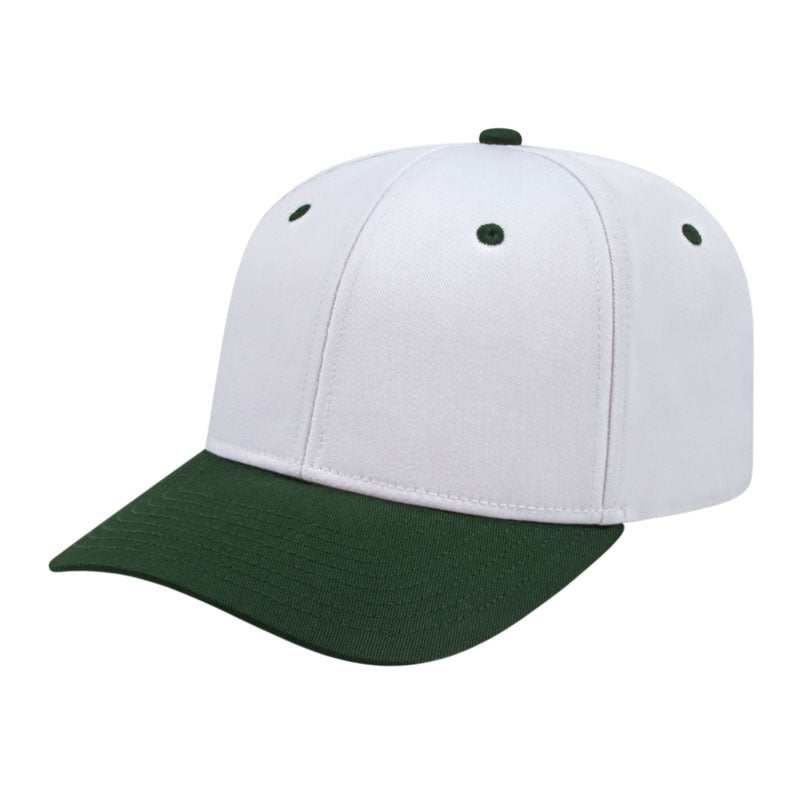 Original Poly/Cotton Snap Back Cap - White/Dark Green